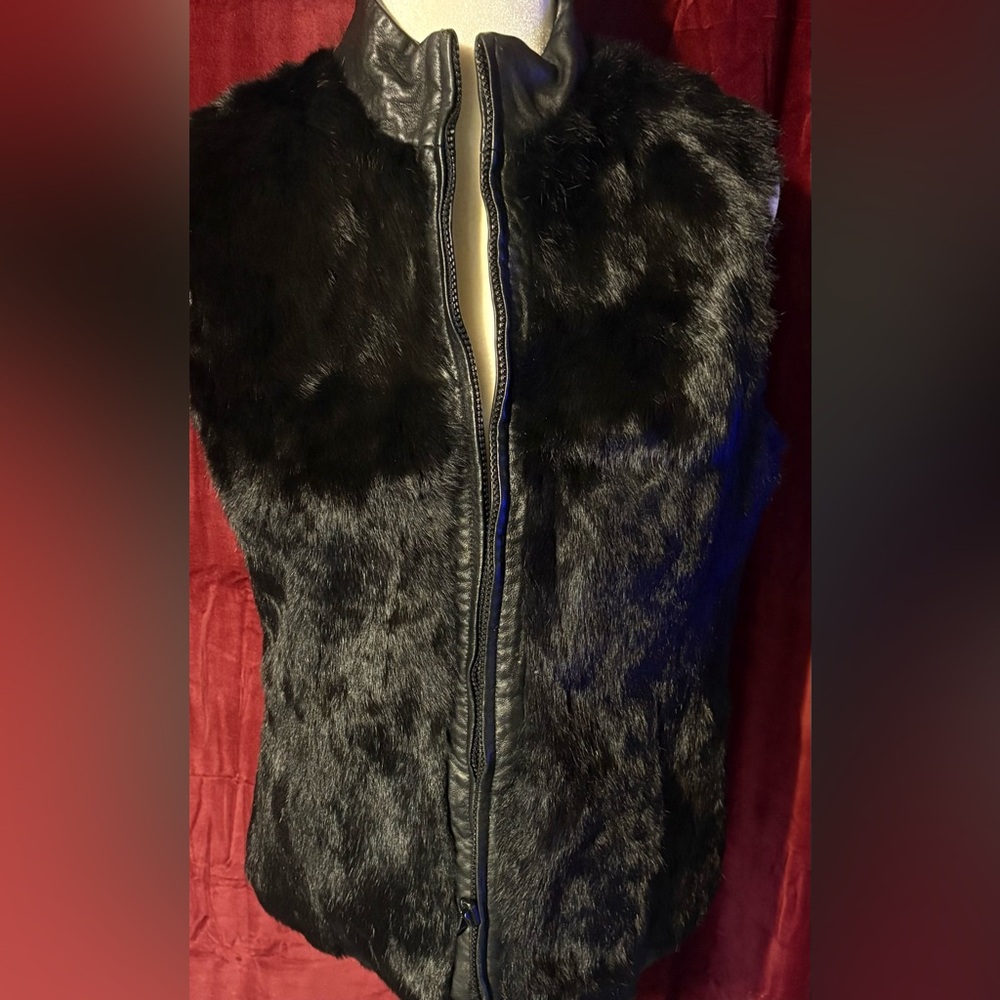 Reversible Black Fur Vest